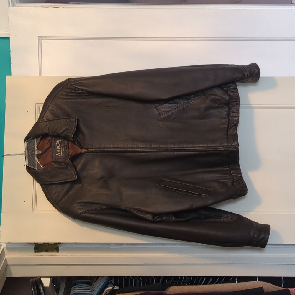Men's Arrow Leather Jacket Large